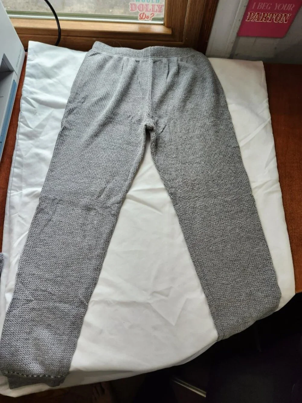 Athletic Works Thermal Long John Set Gray Waffle Knit Girls Medium 8